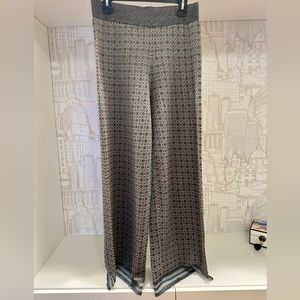 Mango Wide Leg Pants Circular Patterns with Lurex - Size L